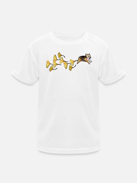 Ginkgo Garden Corgi Trail - Kids Functional T-Shirt - white - Front