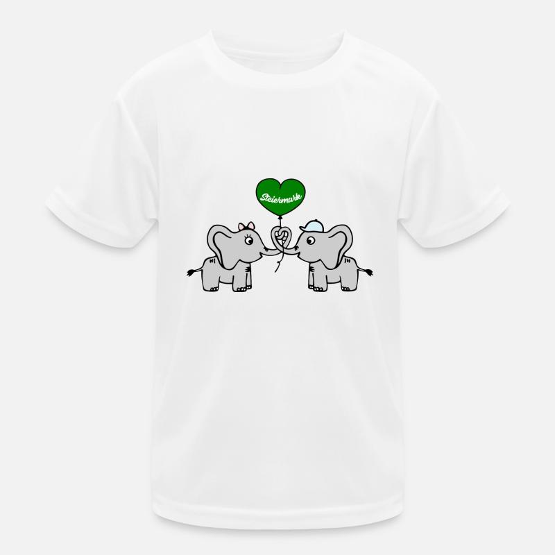Steiermark Herz 2 Elefanten mit Luftballon Kinder Funktions-T-Shirt