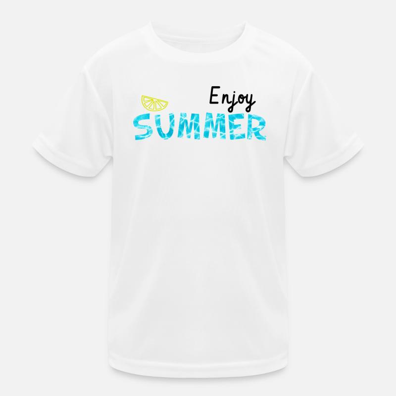 Genieße den Sommer - Limette cool Sommer Geschenk - Kinder Funktions-T-Shirt - Weiß