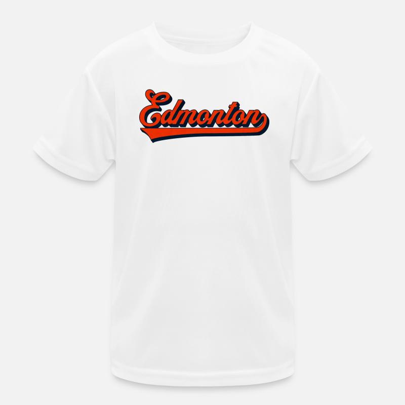 Edmonton Script Vintage Logo Kinder Funktions-T-Shirt
