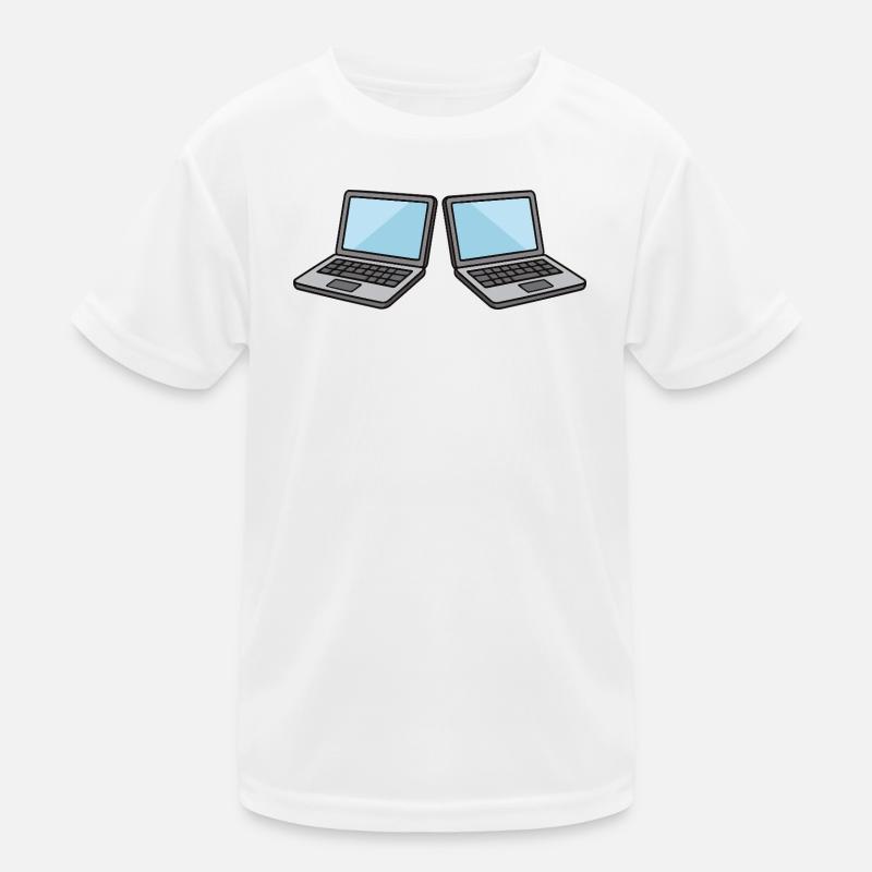 Double Laptops Collaboration Kids Functional T-Shirt