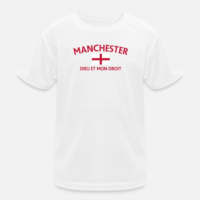 T-shirt à devise du drapeau de Manchester T-shirt sport Enfant