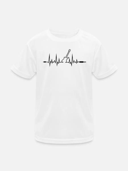 Wave Gitarre mit Klinkenstecker-Enden - Kinder Funktions-T-Shirt - Weiß