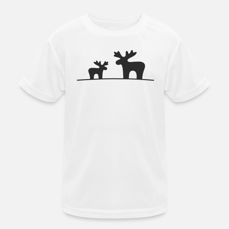 Elch Silhouette Wald Kinder Funktions-T-Shirt