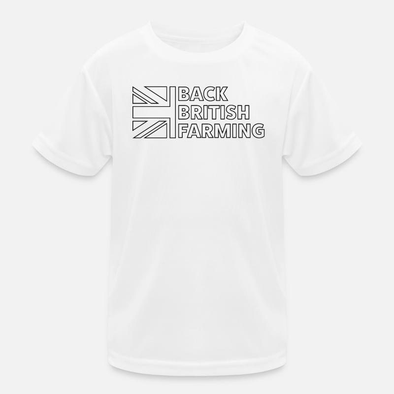 Back British Farming Logo Kids Functional T-Shirt