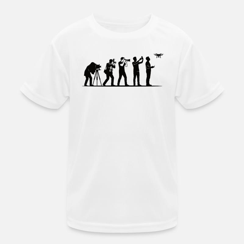 Evolution of photography – from tripod to drone Kids Functional T-Shirt