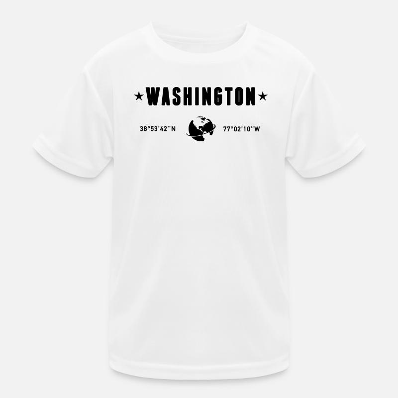 Washington DC Coordinates Planet Earth Kids Functional T-Shirt