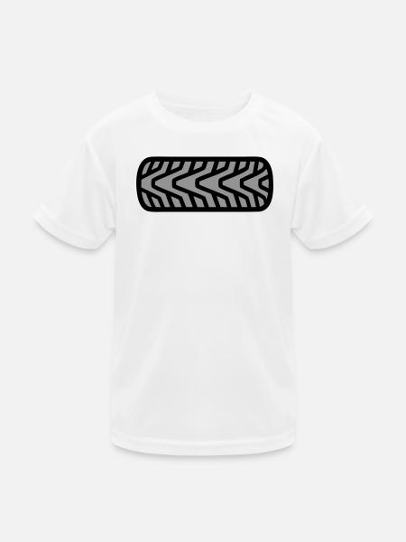 Motorcycle Tire Tread Graphic - Kids Functional T-Shirt - white - Front
