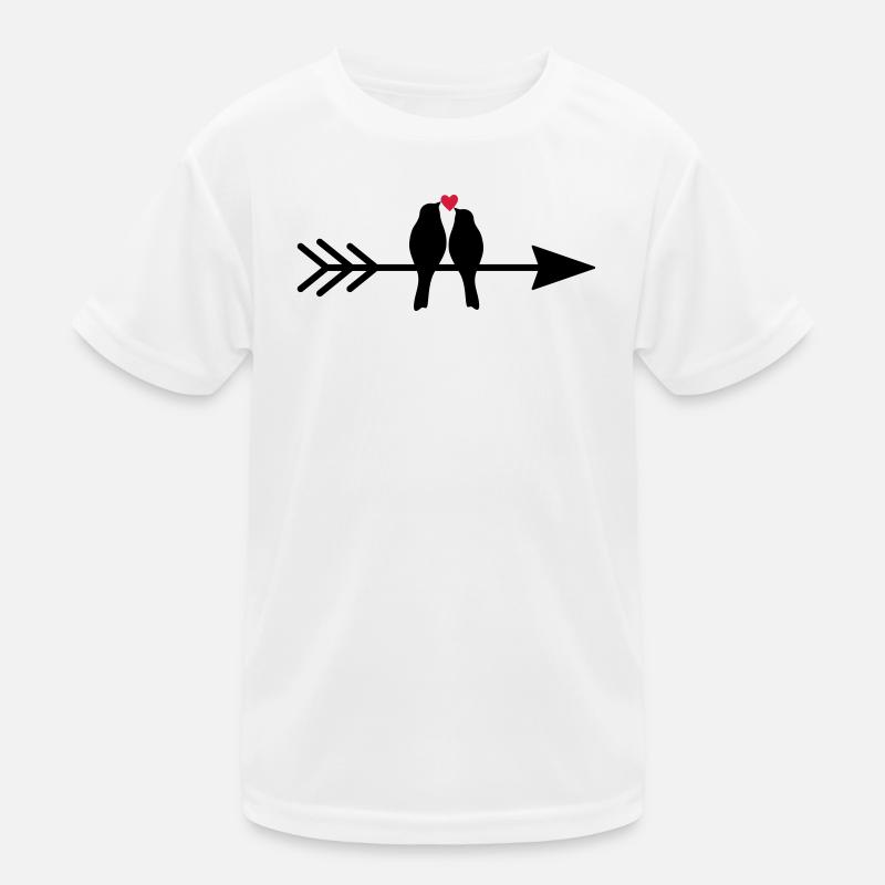 Vogel Vögel Herz Paar auf Pfeil Geschenk Liebe Kinder Funktions-T-Shirt