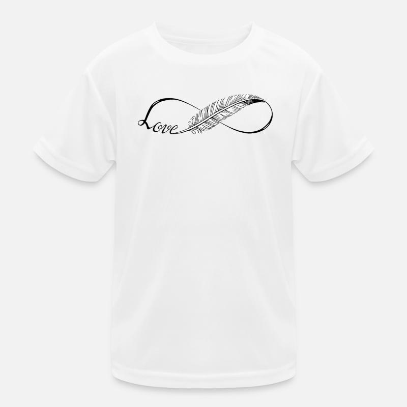 Cute Lines Infinity Love Feder Kinder Funktions-T-Shirt