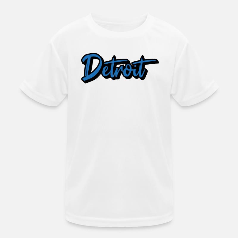 Detroit Script Blau Kinder Funktions-T-Shirt