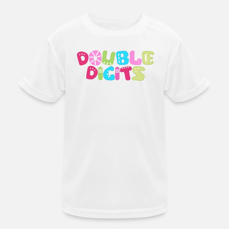 Double Digits: Colorful Bubble Numerals Kids Functional T-Shirt
