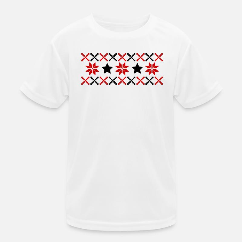 Norwegian Pattern Winter Kids Functional T-Shirt