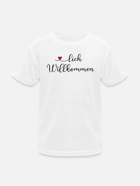 Herzlich Willkommen - Kinder Funktions-T-Shirt - Weiß - Vorne
