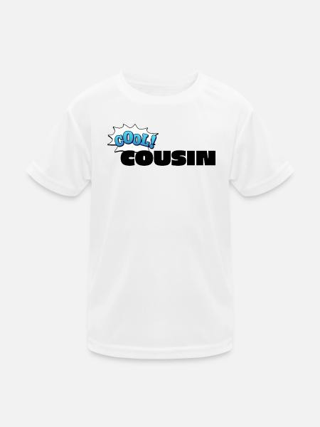 Schriftzug Cool Cousin für den coolen Cousin - Kinder Funktions-T-Shirt - Weiß - Vorne