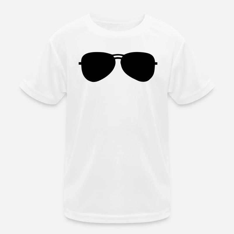 Sunglasses - Kinder Funktions-T-Shirt - Weiß