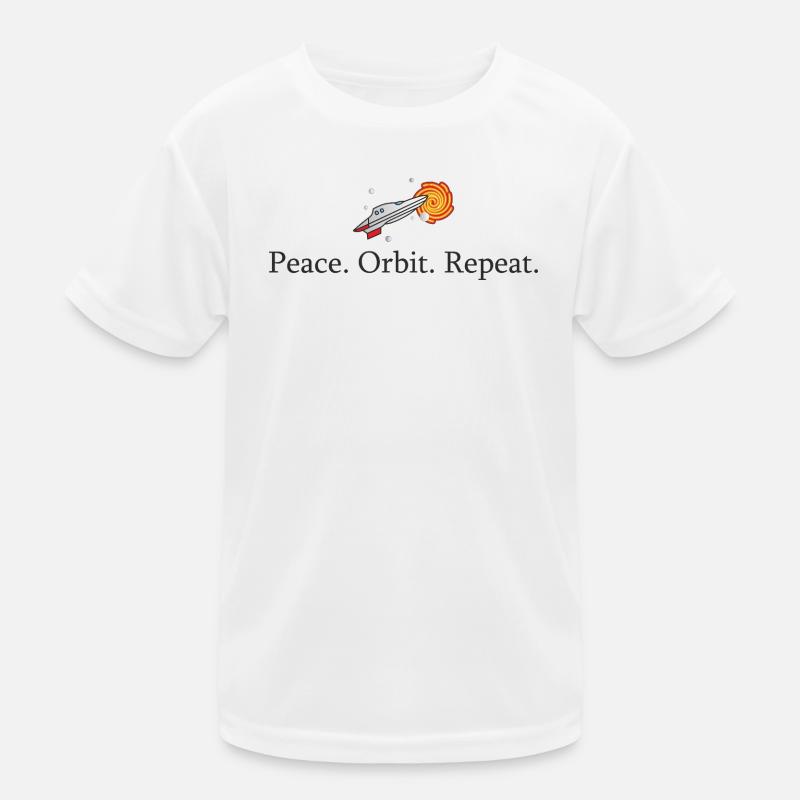 Peace Orbit Repeat Rocket Kids Functional T-Shirt