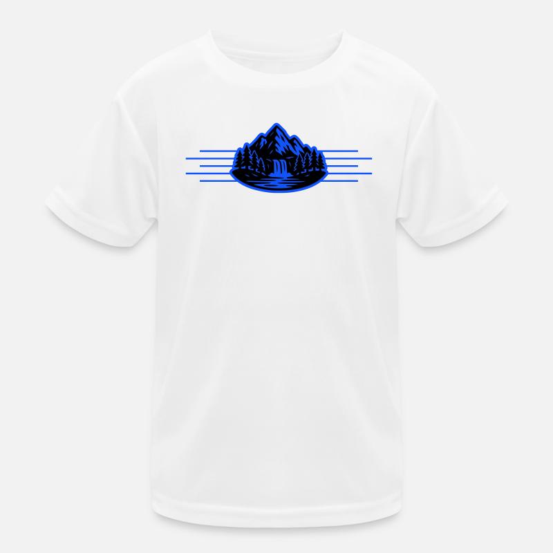 Berge Landschaft Wald Wasserfall Kinder Funktions-T-Shirt