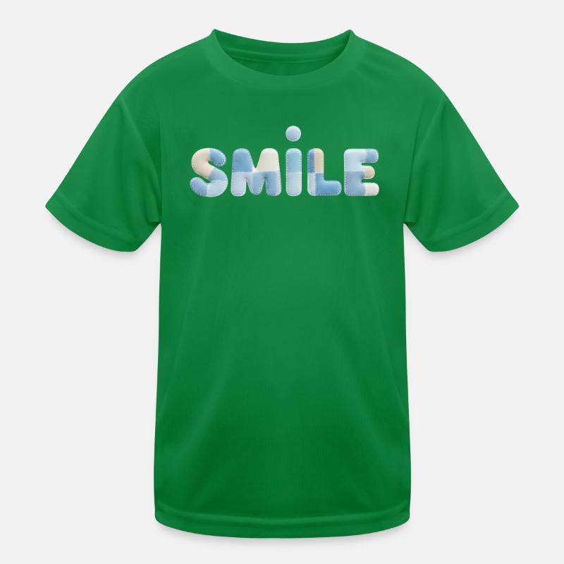 Stitch Patch Smile Schriftzug Kinder Funktions-T-Shirt
