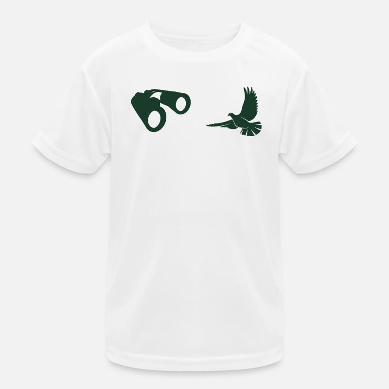 Minimalist Bird Watching Silhouette Kids Functional T-Shirt