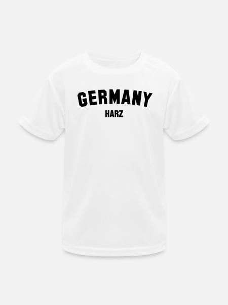 HARZ Germany - Deutschland - Kinder Funktions-T-Shirt - Weiß - Vorne