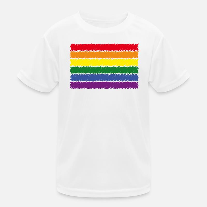 Regenbogenfahne / Rainbow Flag (Scribble / 6er) Kinder Funktions-T-Shirt