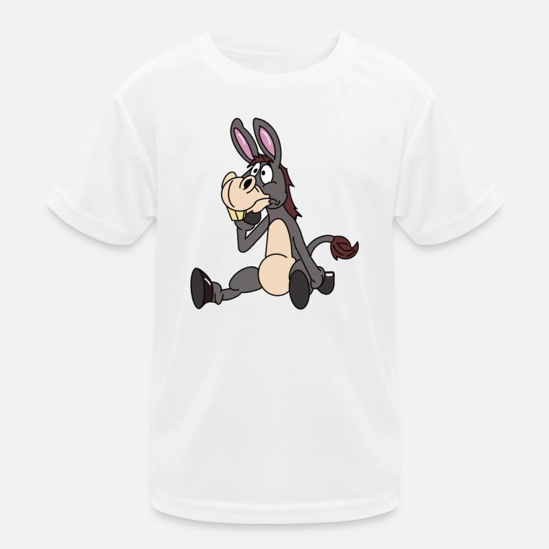 Sitzender Esel Kinder Funktions-T-Shirt