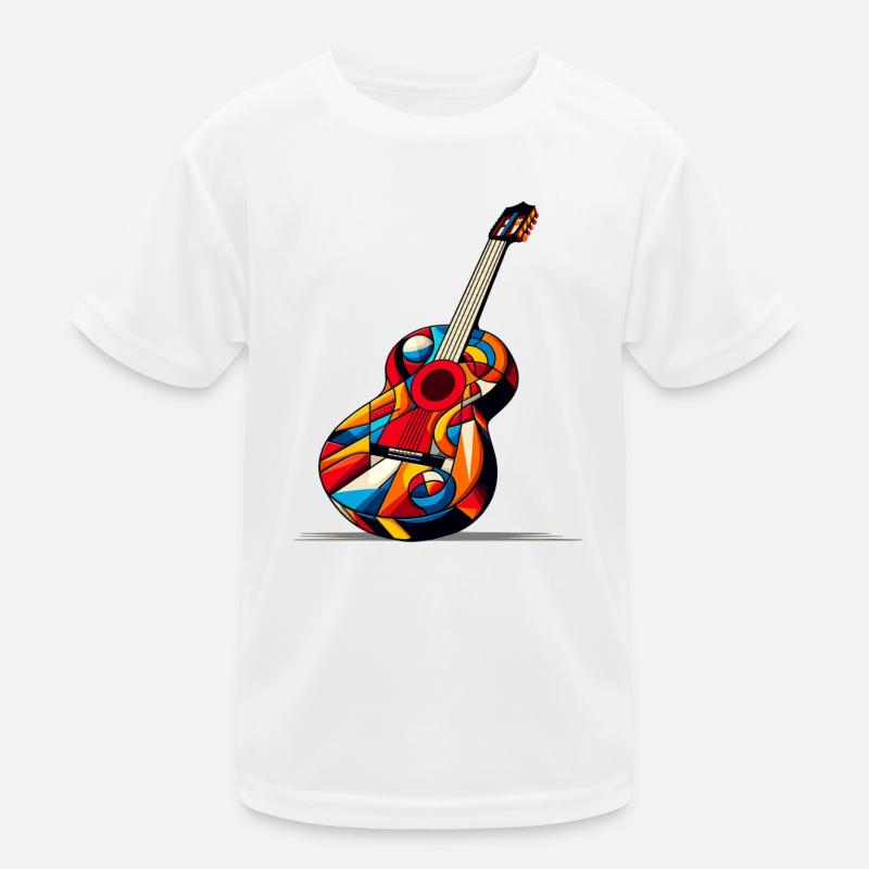 Guitare classique multicolore style cubiste T-shirt sport Enfant