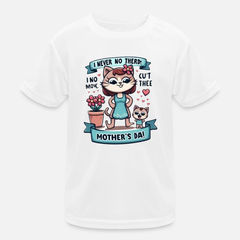 Mother's Day Fun and Affectionate Cat Kids Functional T-Shirt