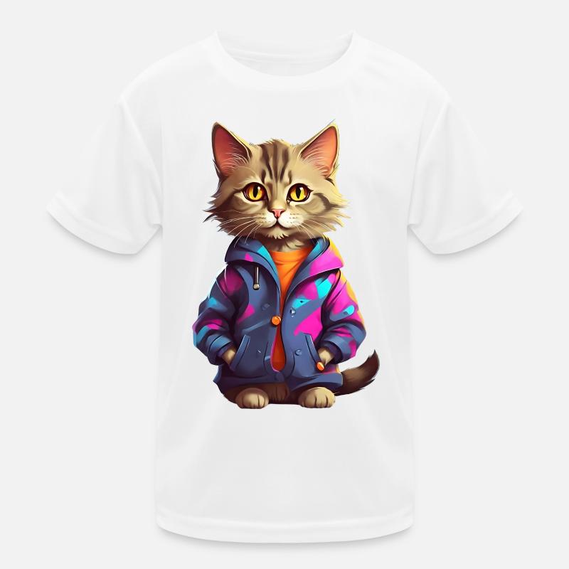 Stilvolle Stadtkatze Kinder Funktions-T-Shirt