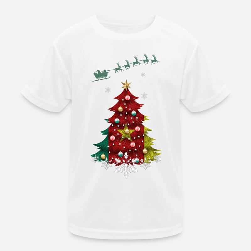 Sapin de Noël avec drapeau du Cameroun T-shirt sport Enfant