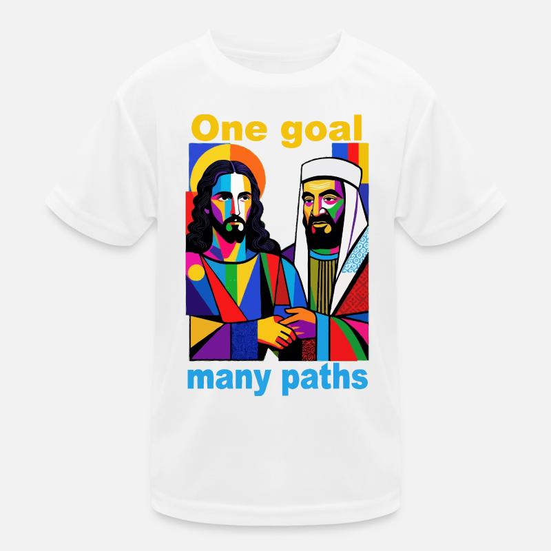 One Goal Many Paths Pop Art Duo Kinder Funktions-T-Shirt