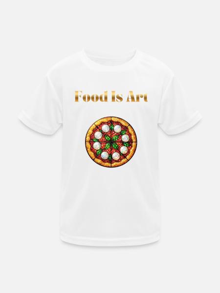 Food Is Art ... Pizza Margherita - Kids Functional T-Shirt - white - Front