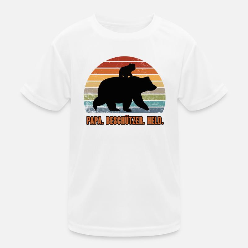 Papa Du Bist Mein Held Beschützer Dad Bär Vatertag Kinder Funktions-T-Shirt