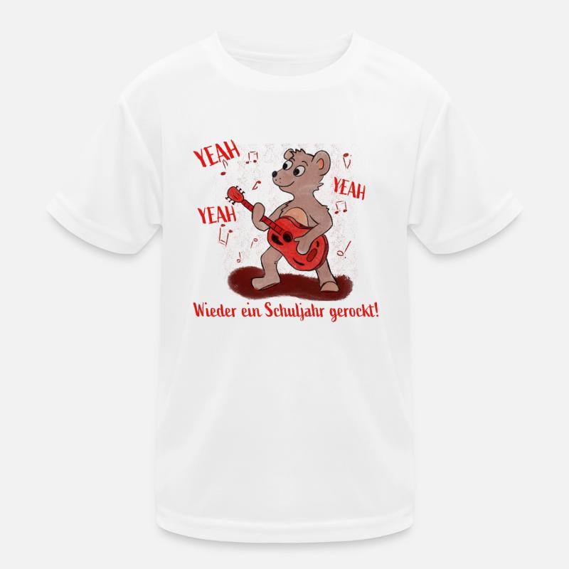 Yeah! Schuljahr gerockt - Teddy mit Gitarre Kinder Funktions-T-Shirt