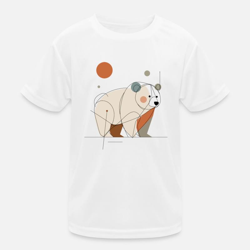 Geometric Bear - Kids Functional T-Shirt - white