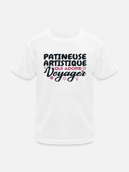 Weltenbummler Eiskunstläufer - Kinder Funktions-T-Shirt - Weiß