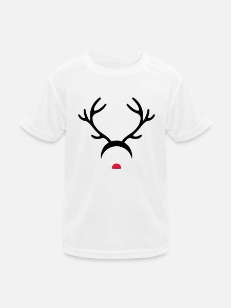 Rudolph - Kinder Funktions-T-Shirt - Weiß - Vorne
