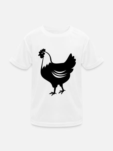 Huhn - Henne - Kinder Funktions-T-Shirt - Weiß - Vorne