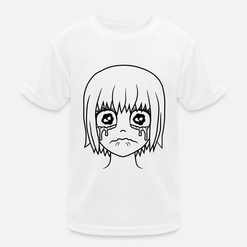 Face à une fille malheureuse et triste T-shirt sport Enfant