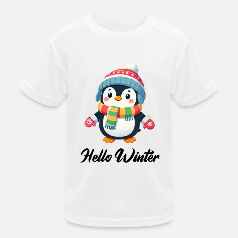 pinguin comic winter Kinder Funktions-T-Shirt