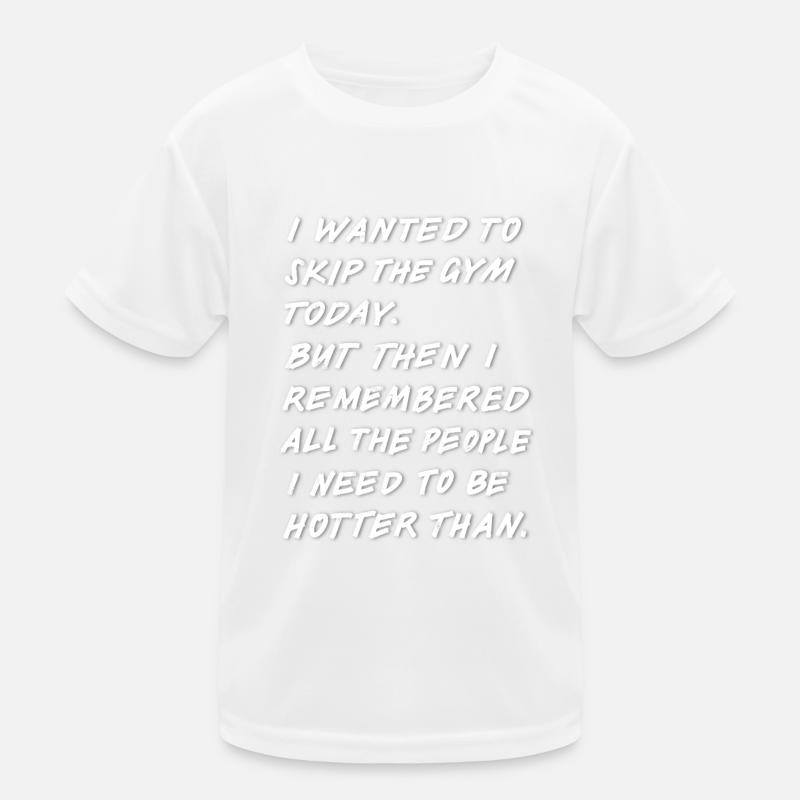 Skip The Gym white shadow Kinder Funktions-T-Shirt