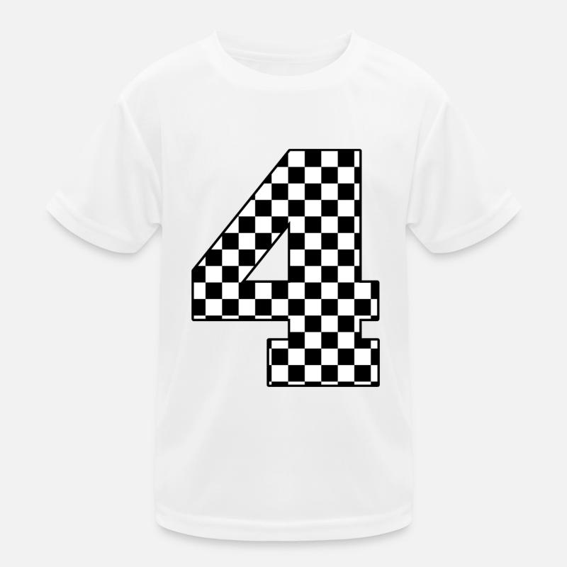 Number 4 checkered Kids Functional T-Shirt
