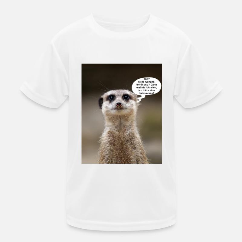 Erdmännchen - Kinder Funktions-T-Shirt - Weiß