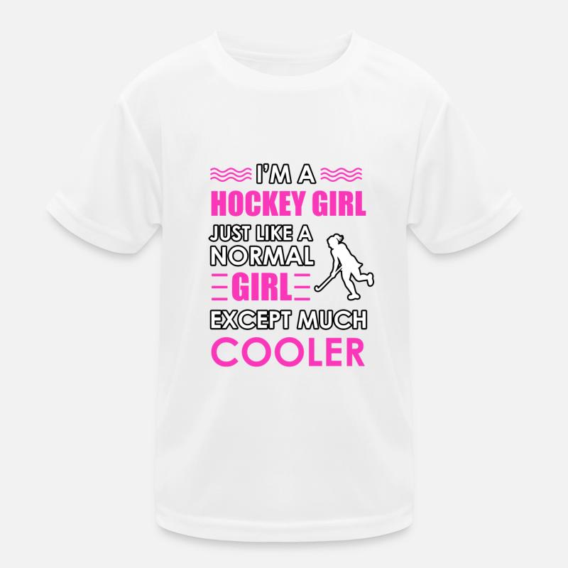 Ich bin ein Hockey spielendes Mädchen wie ein normales Mädchen Kinder Funktions-T-Shirt