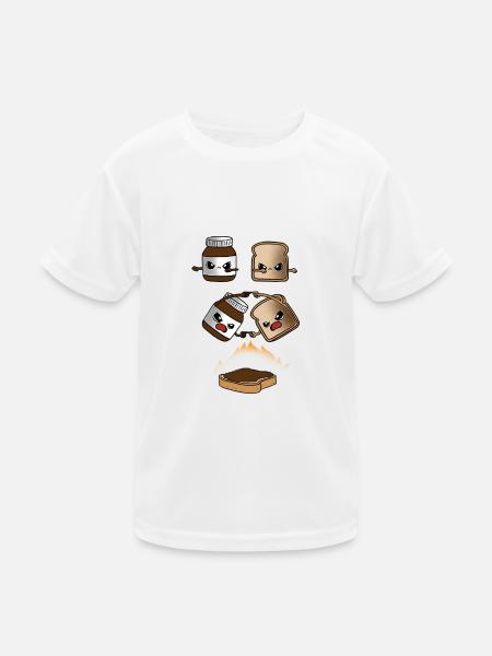 Chocolate and bread chocolate roll gift - Kids Functional T-Shirt - white