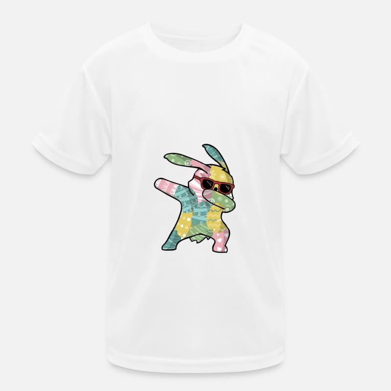 Dabbing Easter Bunny Osterhase Ostern - Kinder Funktions-T-Shirt - Weiß