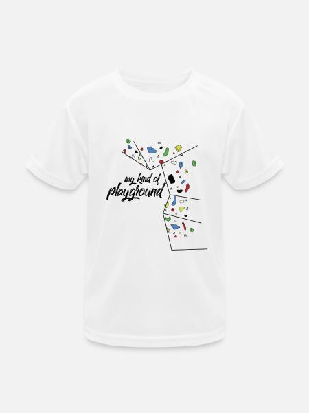 my kind of PLAYGROUND - Kletterwand T-Shirt - Kinder Funktions-T-Shirt - Weiß