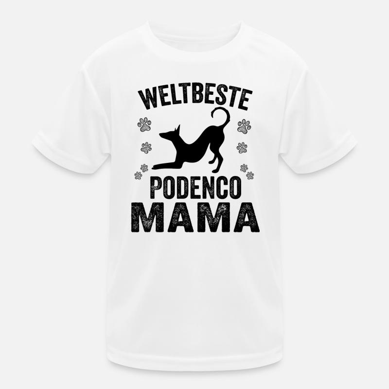 Beste Podenco Mama spanischer Windhund Kinder Funktions-T-Shirt