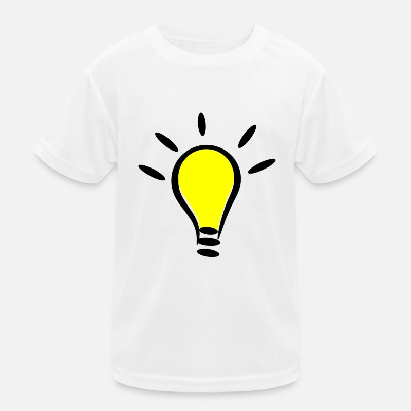Glühbirne Licht an Idee Geschenk Idee - Kinder Funktions-T-Shirt - Weiß